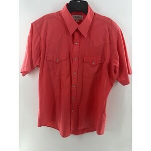 Sheplers Western Pearl Snap Shirt Men's 16.5 Red Cowboy Shirt Vintage